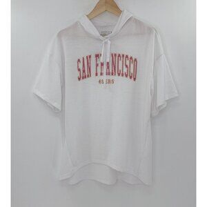 NWT Gameday Couture San Francisco 49ers‎ White Short Sleeve Hoodie T-Shirt Sz S